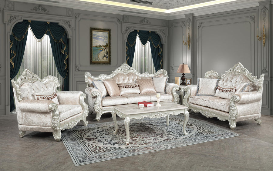 Tlerra Victorian Classic Living Room Sofa - Champagne