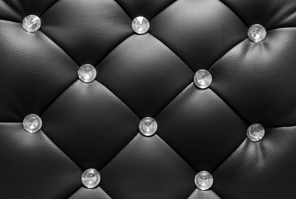Tufted Vinyl with Faux Crystals Adjustable Swivel Bar Stool - detail view