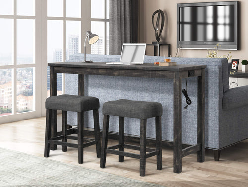 Cooper 60" Bar Height Pub Table in Black Charcoal