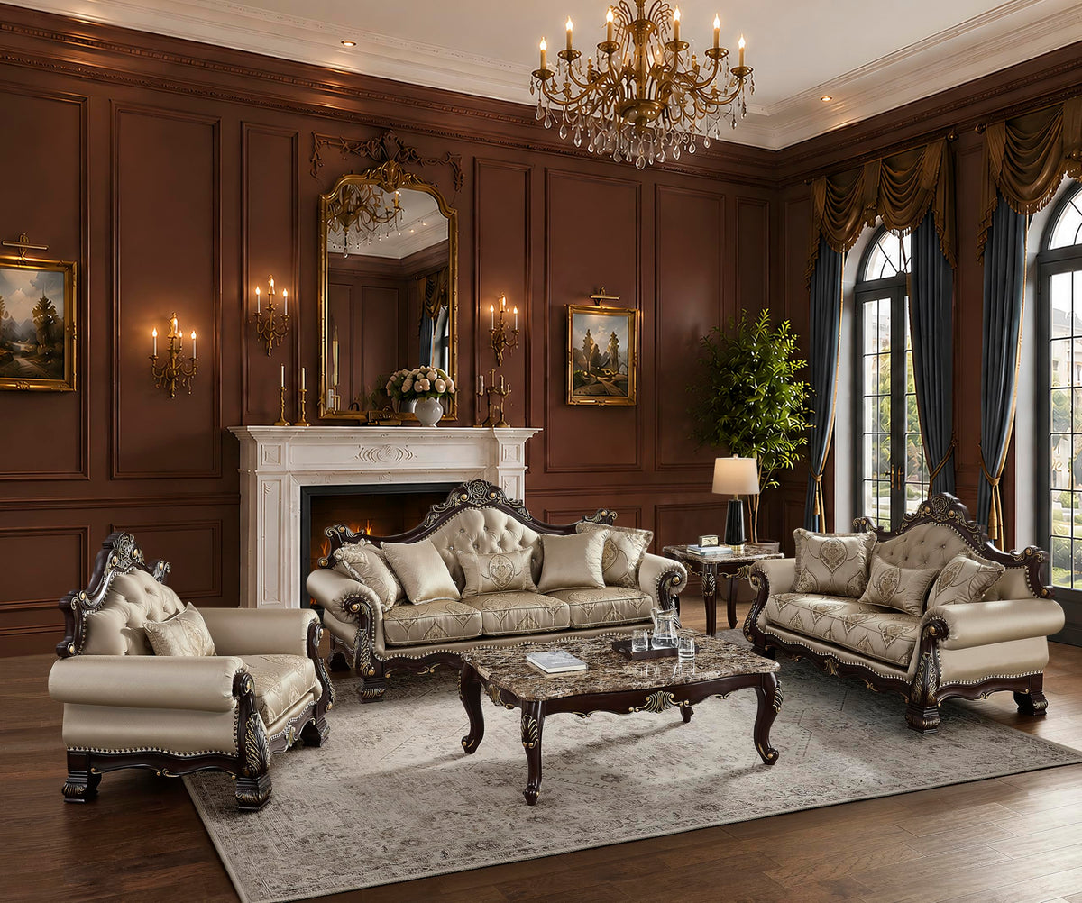Tlerra Victorian Classic Living Room Sofa - side view
