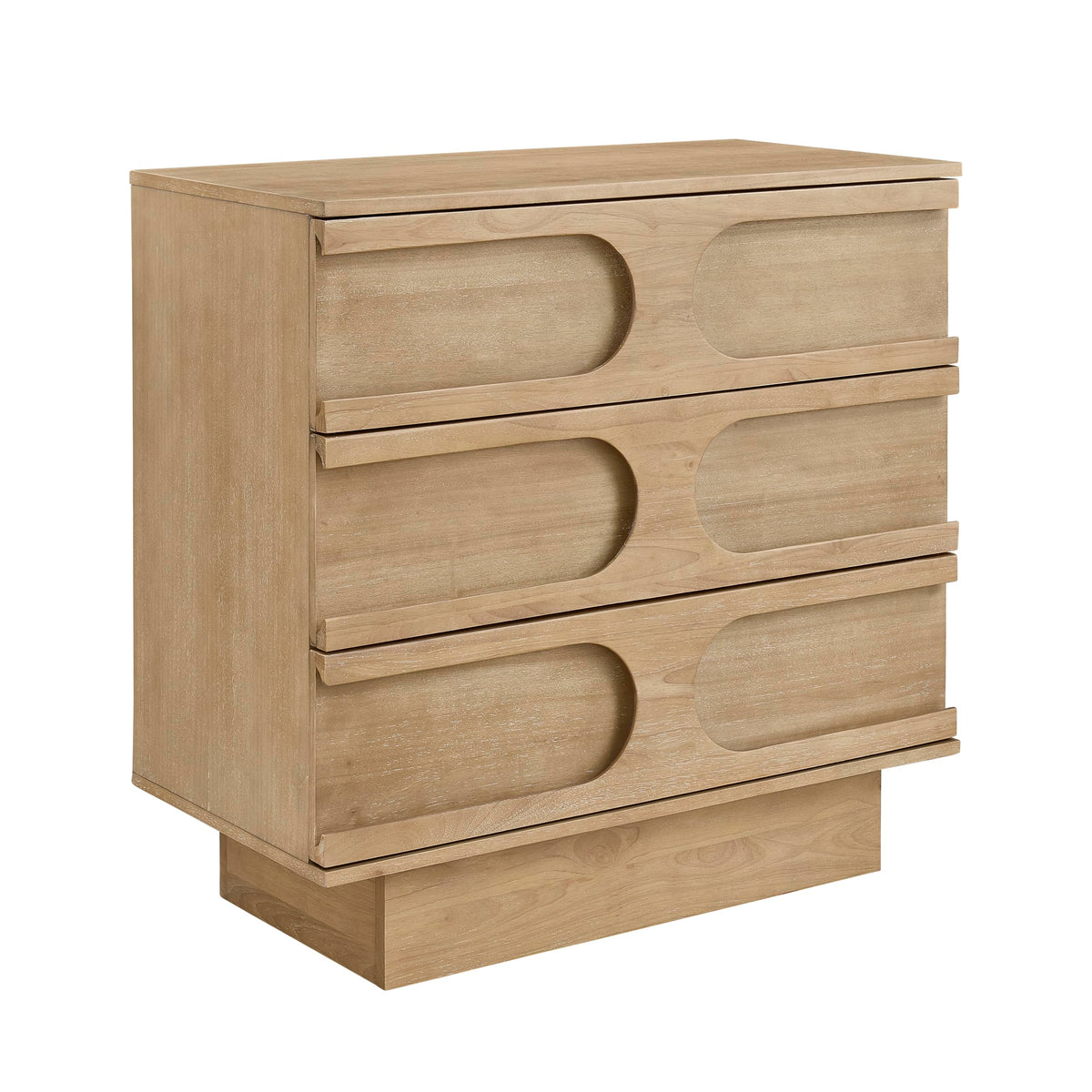 Capri carved inlay accent cabinet in oak