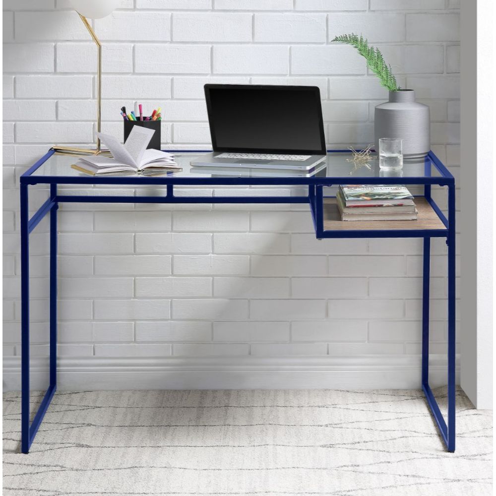 Yasin Glass Top Writing Desk