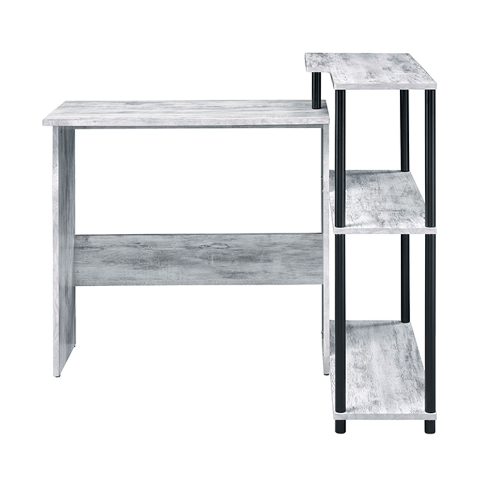 Ievi L-Shaped Writing Desk with Side Bookshelf