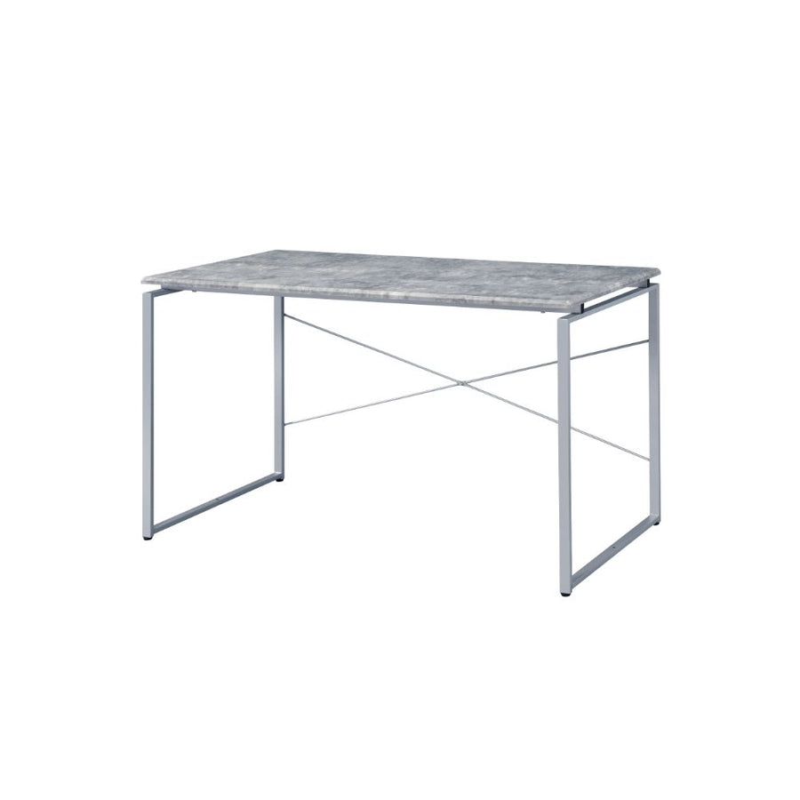 Jurgen Industrial Home Office - Writing Desk, Bookshelf & Rolling File Cabinet in Faux Concrete or Oak