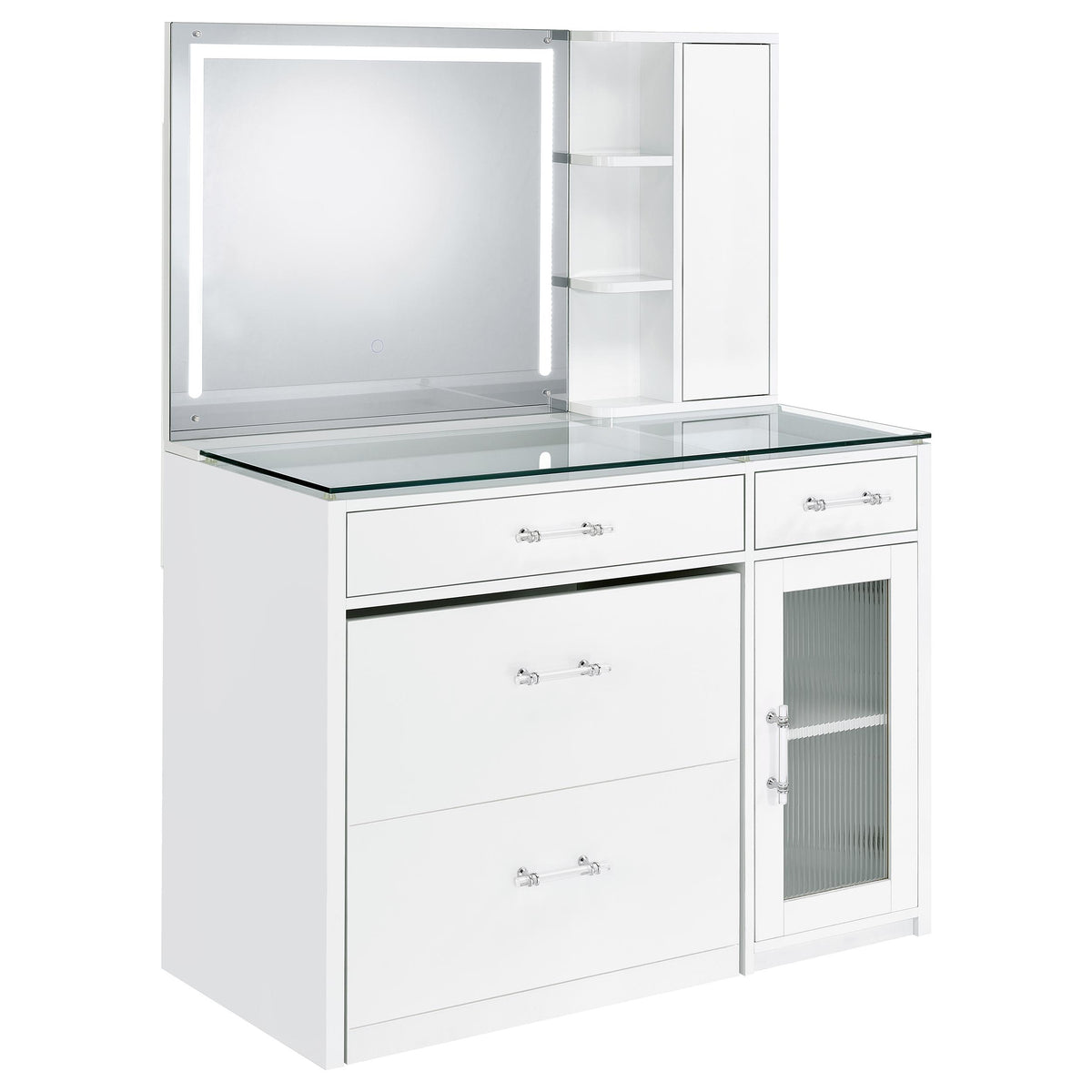Flora Vanity Set with Touch LED Mirror & Stool