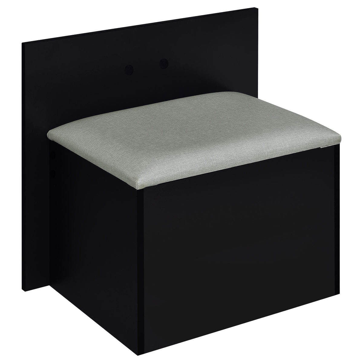 Flora Makeup Vanity Set with LED Mirror & Stool - 2 Drawers, Fluted Cabinet & Glass Top in Black High Gloss – view 13