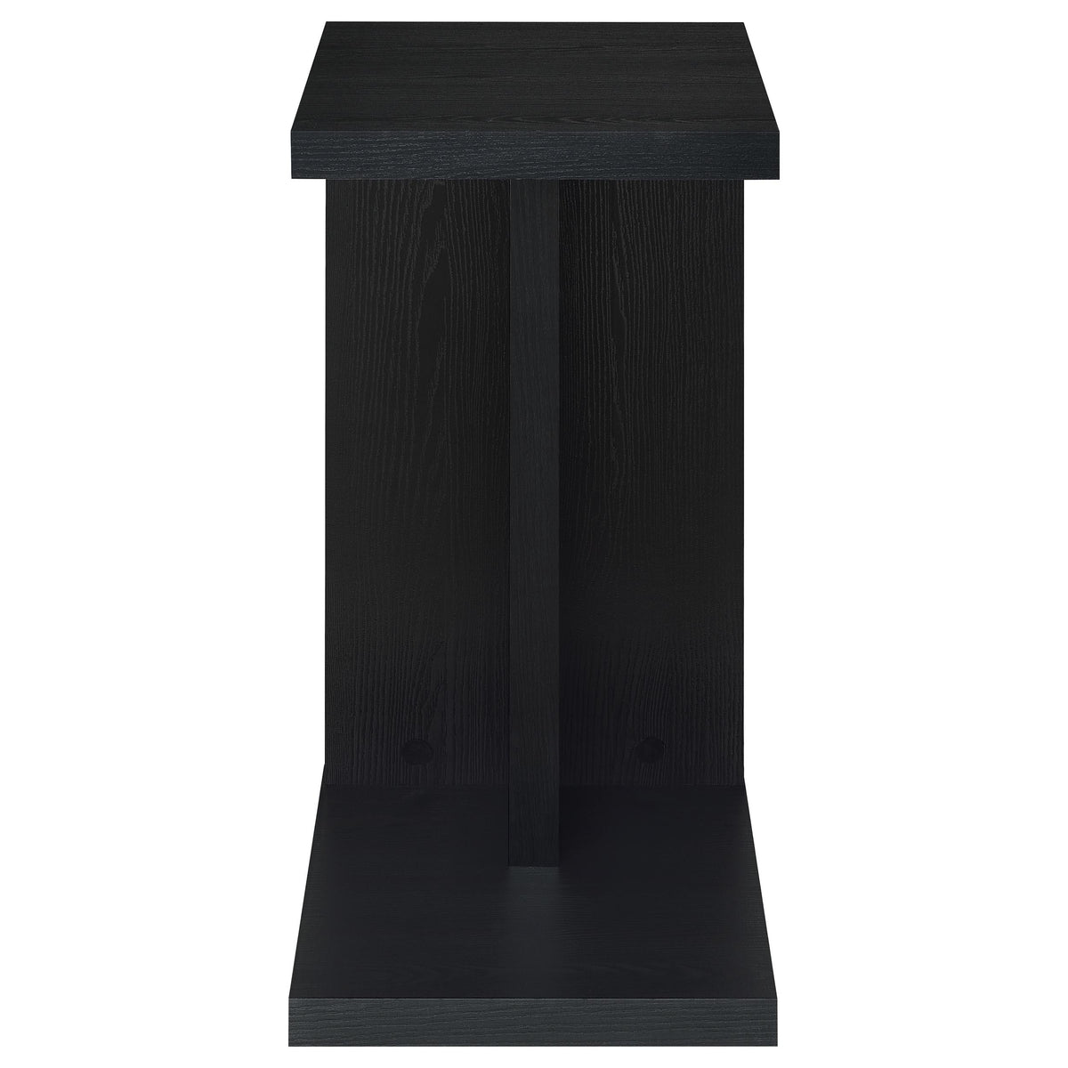 Clower C-Shaped Sofa Side Table - Compact Slide-Under Snack Table in Matte Black – view 3