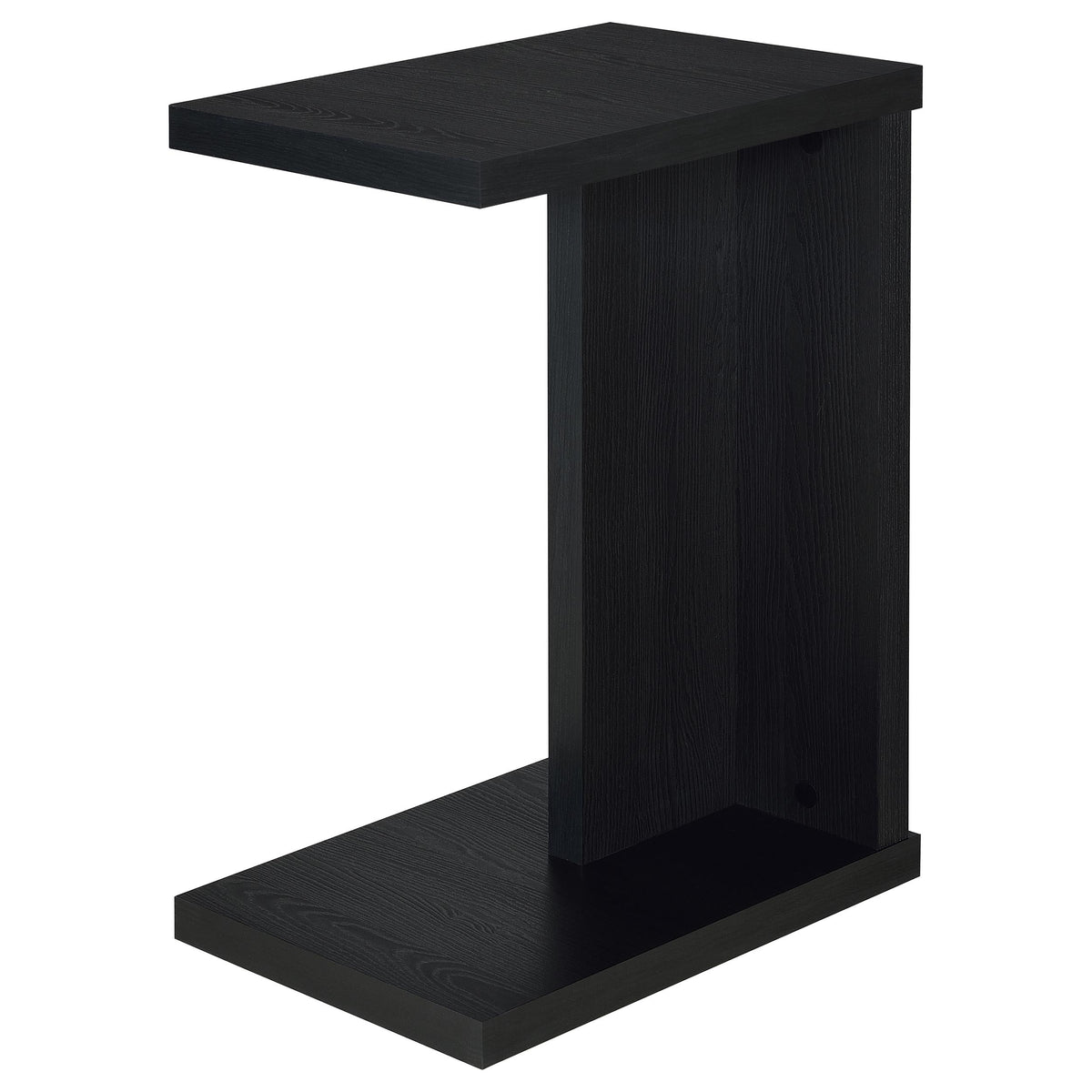 Clower C-Shaped Sofa Side Table - Compact Slide-Under Snack Table in Matte Black – view 4