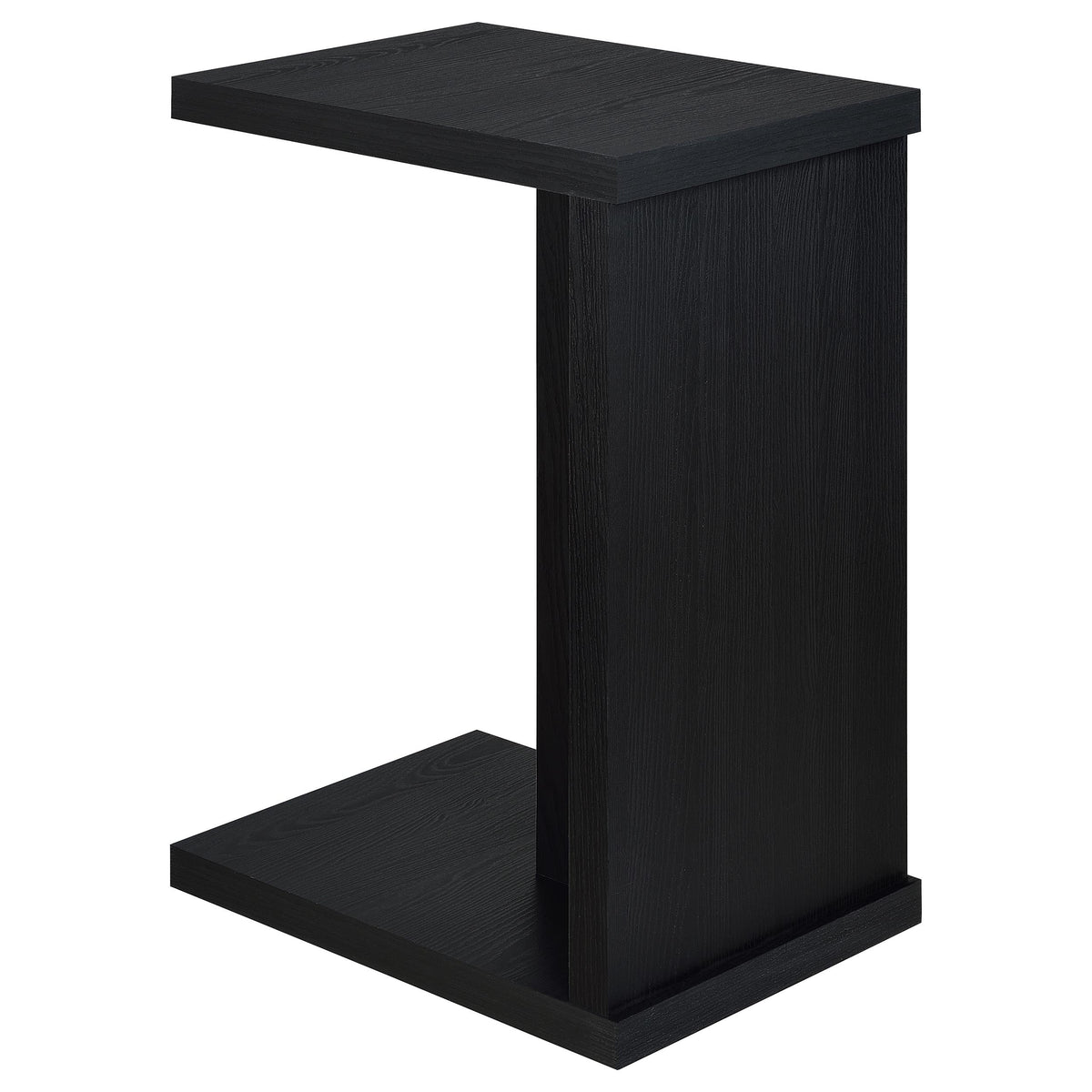 Clower C-Shaped Sofa Side Table - Compact Slide-Under Snack Table in Matte Black – view 6