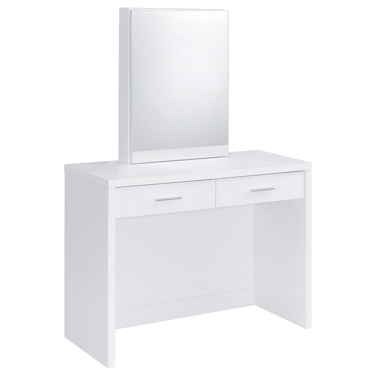 Bunbury Makeup Vanity Set with Mirror & Stool - 2-Drawer Dressing Table in White – view 4