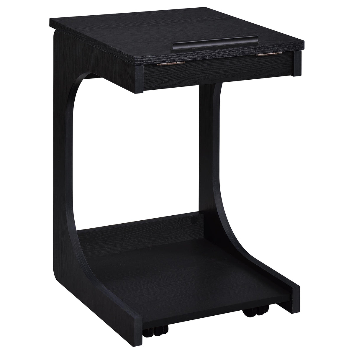 Ralston C-Shaped Lift-Top Sofa Side Table with Casters