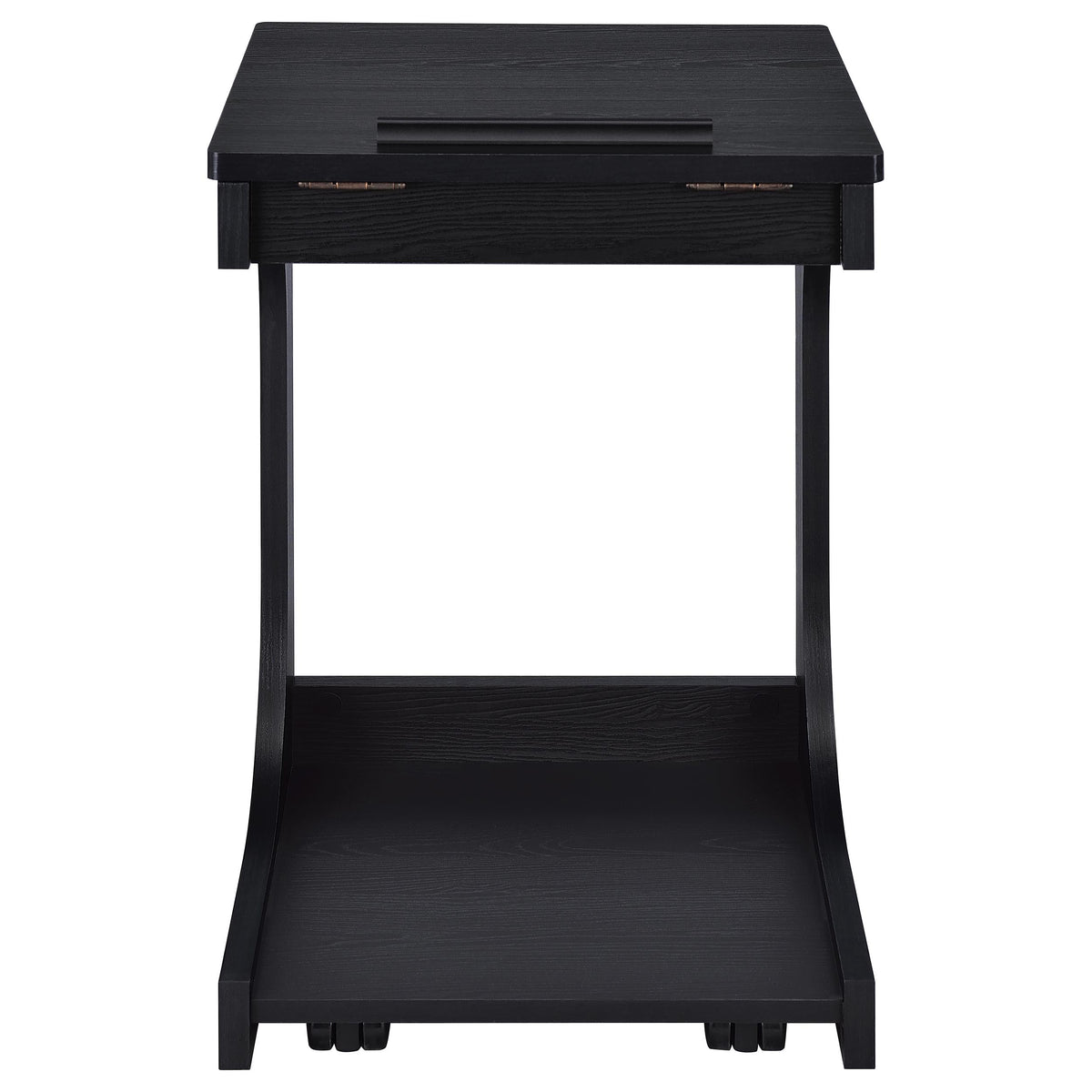 Ralston C-Shaped Lift-Top Sofa Side Table with Casters - Black with Storage Compartment – view 8