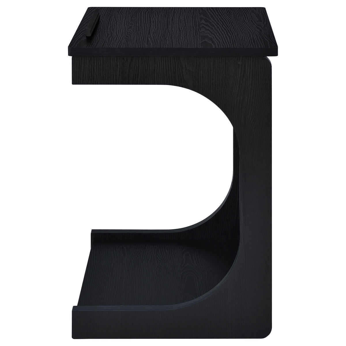 Ralston C-Shaped Lift-Top Sofa Side Table with Casters - Black with Storage Compartment – view 10