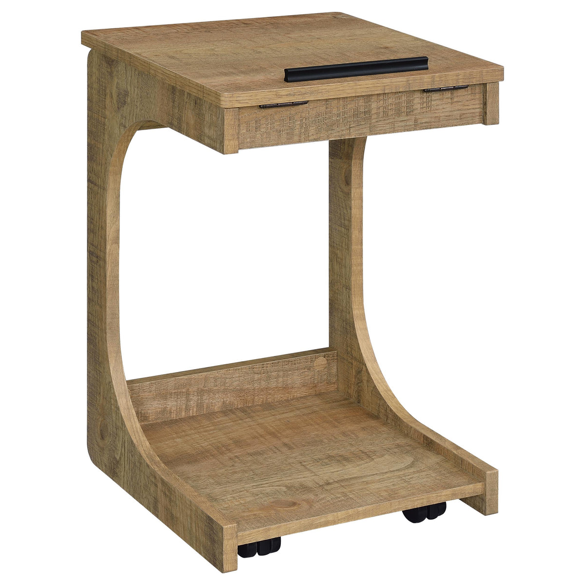 Ralston C-Shaped Lift-Top Sofa Side Table on Casters
