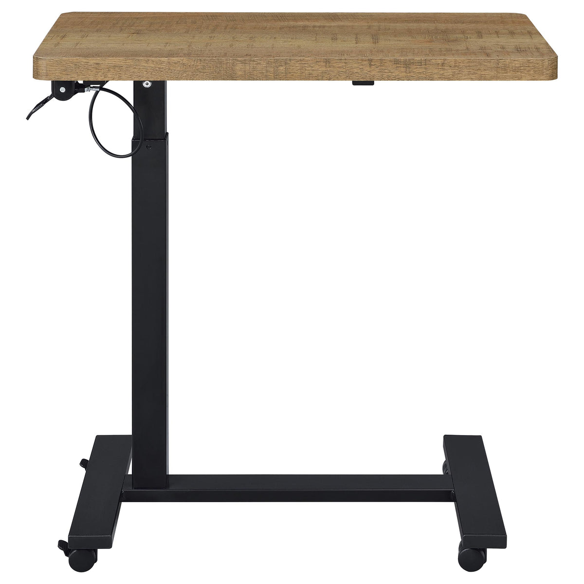 Westpark Pneumatic Adjustable C-Shape Side Table - Rolling Casters in Mango & Matte Black – view 6