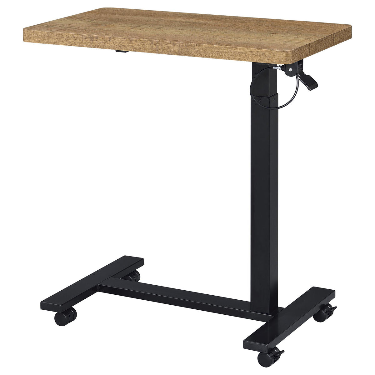 Westpark Pneumatic Adjustable C-Shape Side Table - Rolling Casters in Mango & Matte Black – view 7