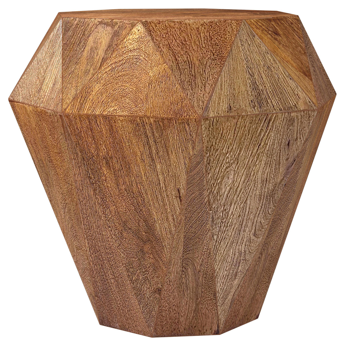 Jacinto Octagonal Solid Mango Wood Side Table - Natural