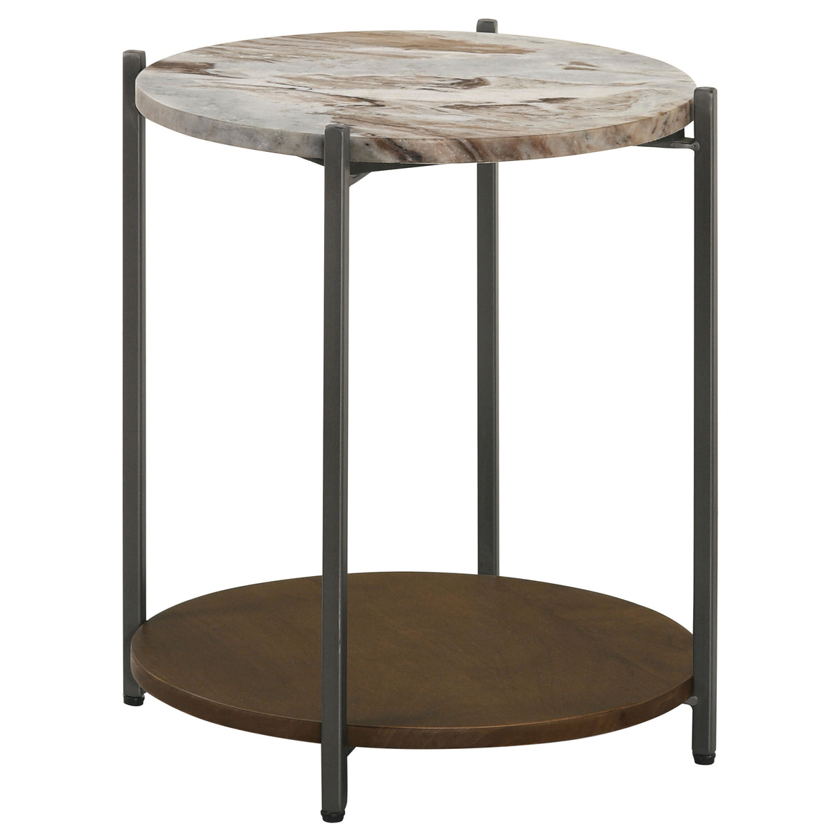 Noemie Round Marble Top Side Table -