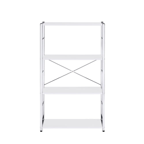 Tennos Home Office Collection - Chrome X-Frame Desk, Bookshelf & Cabinet in White or Black