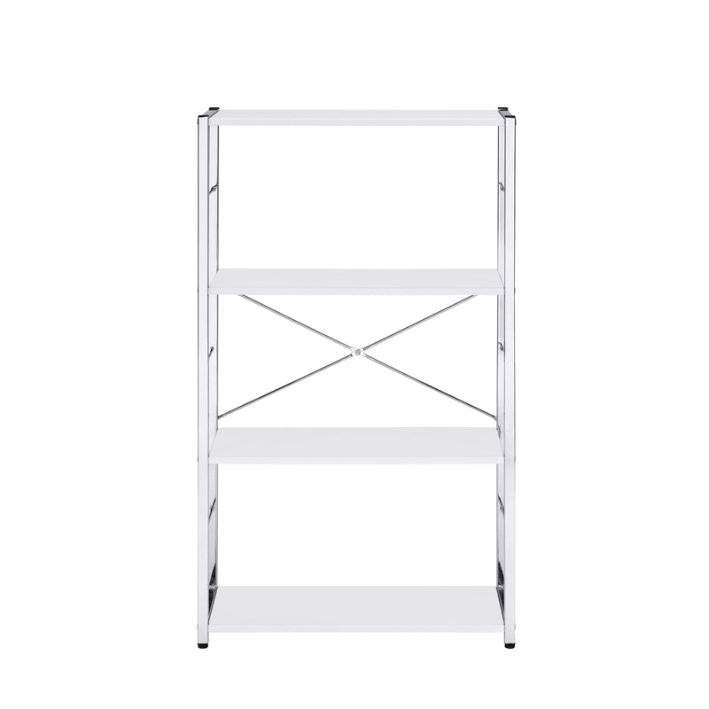 Tennos Home Office Collection - Chrome X-Frame Desk, Bookshelf & Cabinet in White or Black