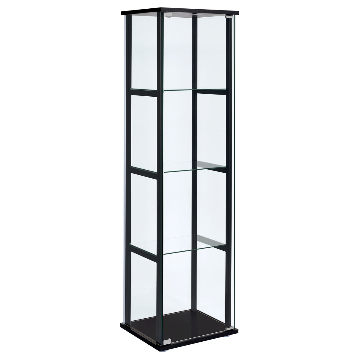Cyclamen 4-Shelf Glass Curio Display Cabinet