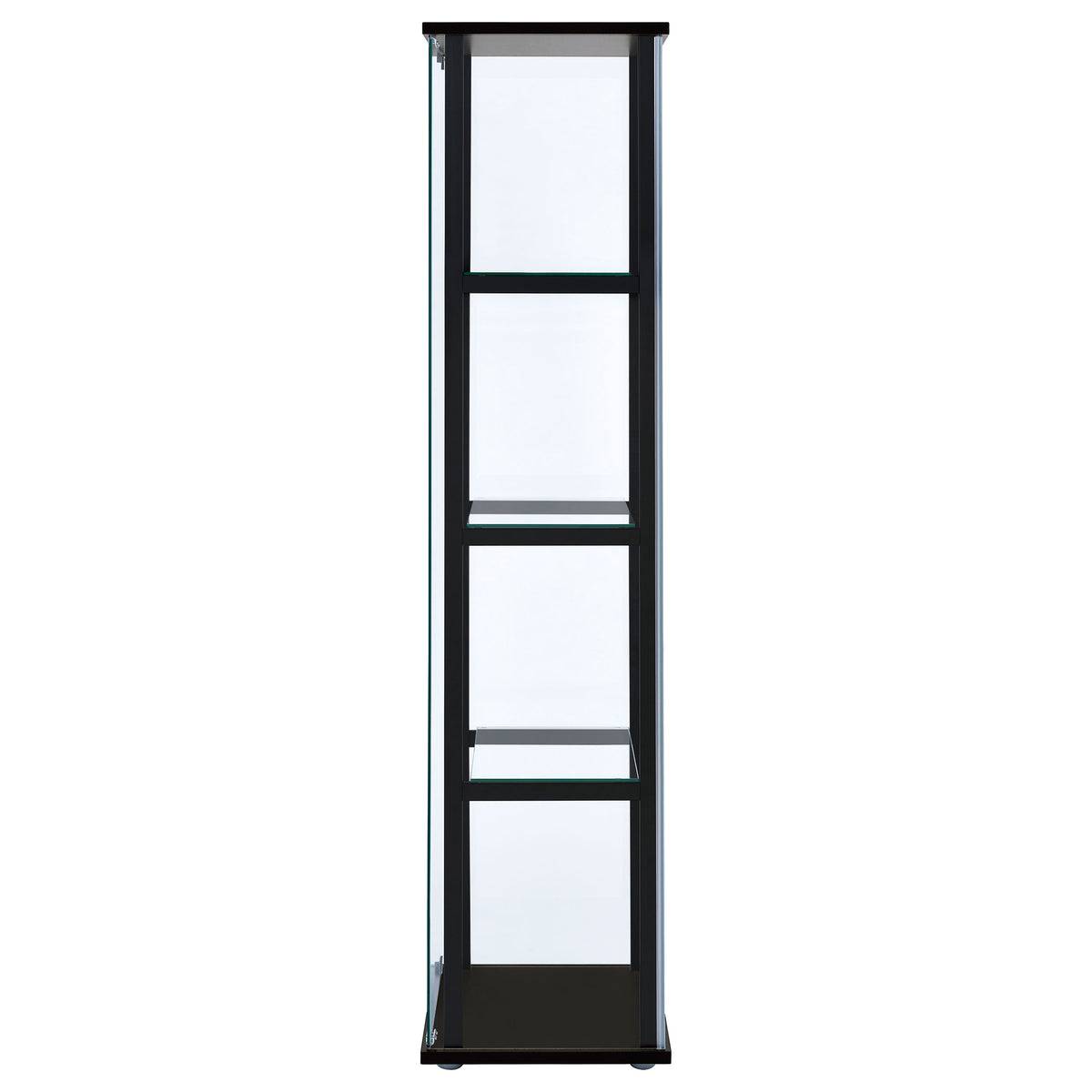 Cyclamen 4-Shelf Glass Curio Display Cabinet - Slim Black Frame with Push-to-Open Door – view 5