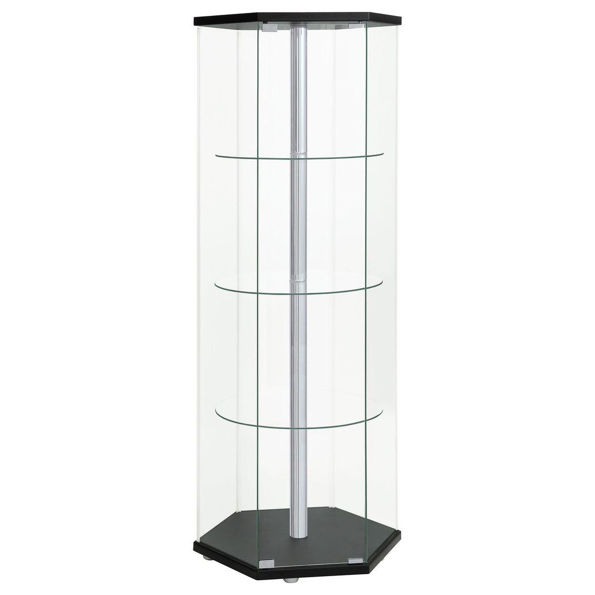 Zahavah Hexagonal Glass Curio Cabinet