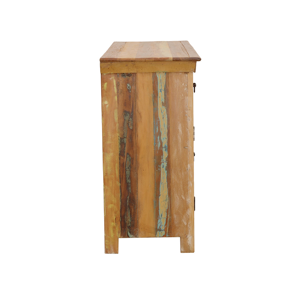Harper 3-Door, 3-Drawer Accent Cabinet - Handcrafted Solid Reclaimed Wood with Black Ring Pulls – view 5