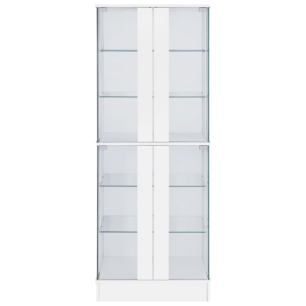 Cabra 4-Door LED Curio Display Cabinet - Tempered Glass with 6 Tiers in White High Gloss – view 6