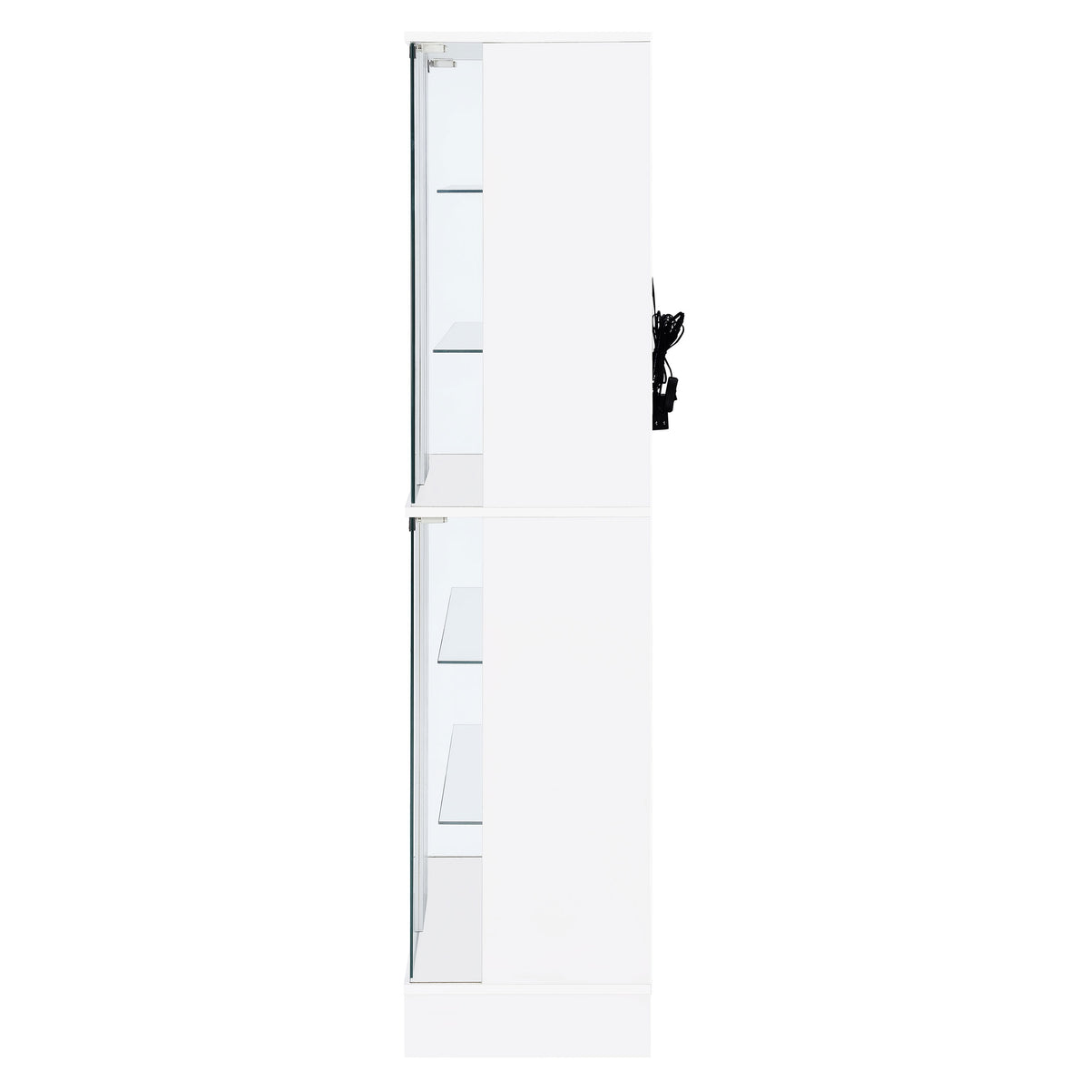 Cabra 4-Door LED Curio Display Cabinet - Tempered Glass with 6 Tiers in White High Gloss – view 8