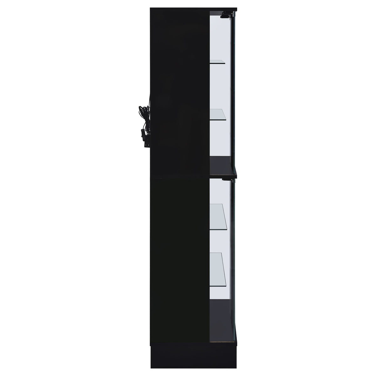 Cabra LED Curio Cabinet - 4-Door Glass Display with 6 Tiers in Black High Gloss – view 12
