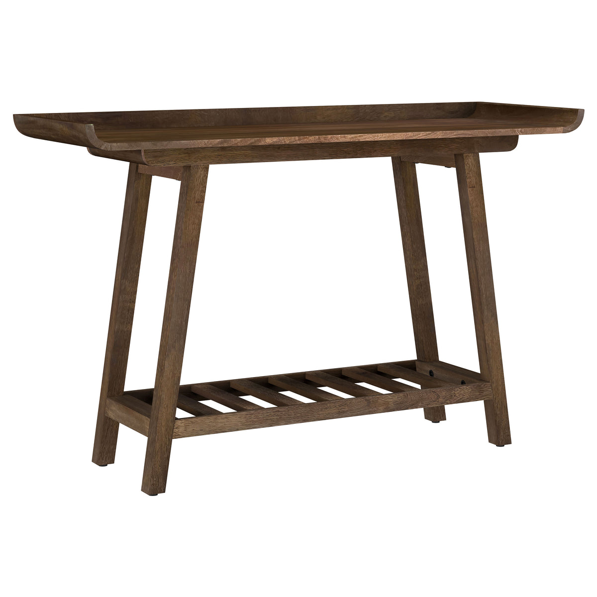 Ornelas 46" Solid Mango Wood Console Table with Slatted Shelf -