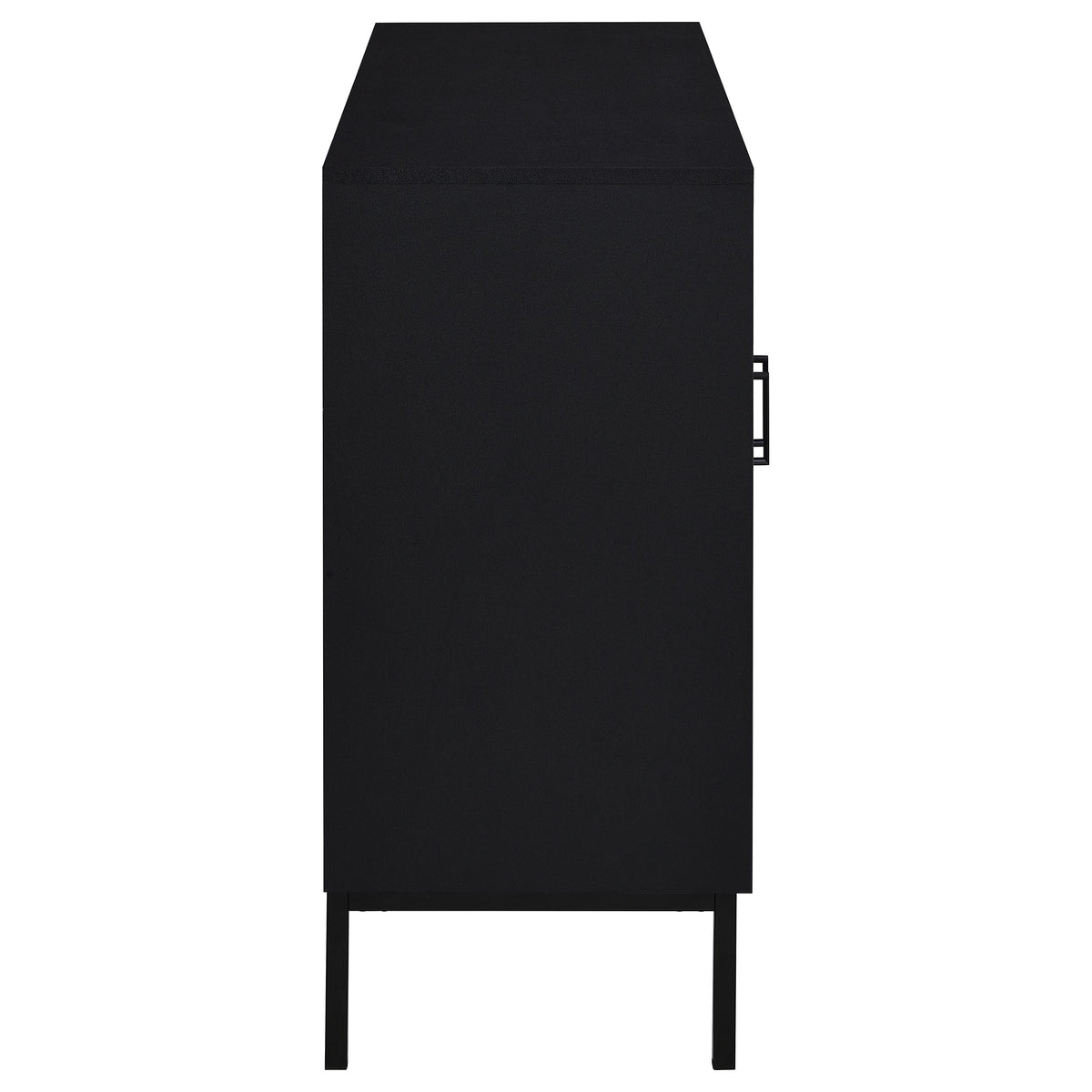 Jess Arched Fluted Glass 2-Door Accent Cabinet - Black with Slender Metal Legs – view 8