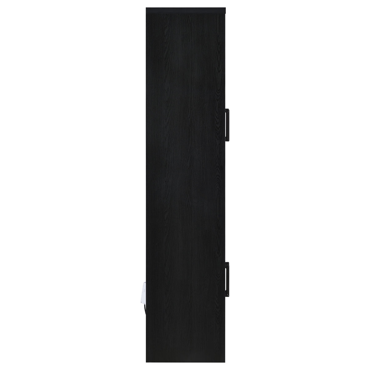 Riva Arched Glass Door Display Cabinet with LED Lighting - Tall Black Woodgrain Accent Cabinet โ view 10