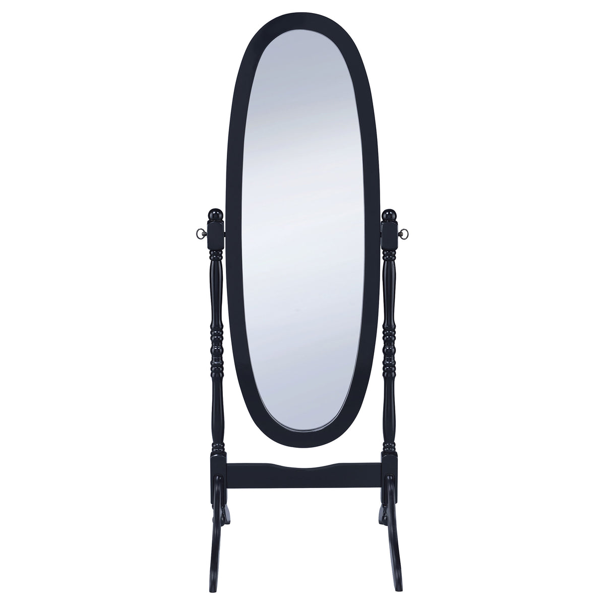 Foyet Adjustable Full Length Cheval Mirror - Oval Pivoting Frame with Curved Legs in Black – view 3