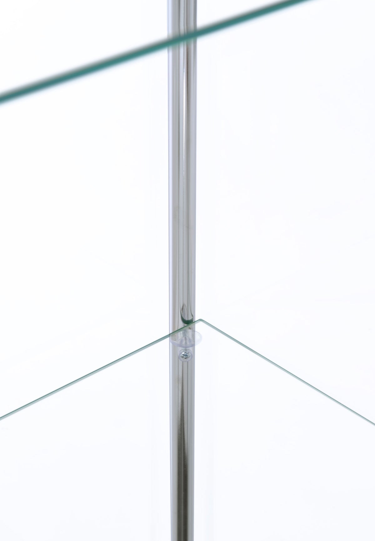 Bellatrix 3-Shelf Glass Curio Cabinet - Tall Display Case in White with Chrome Hardware – view 11