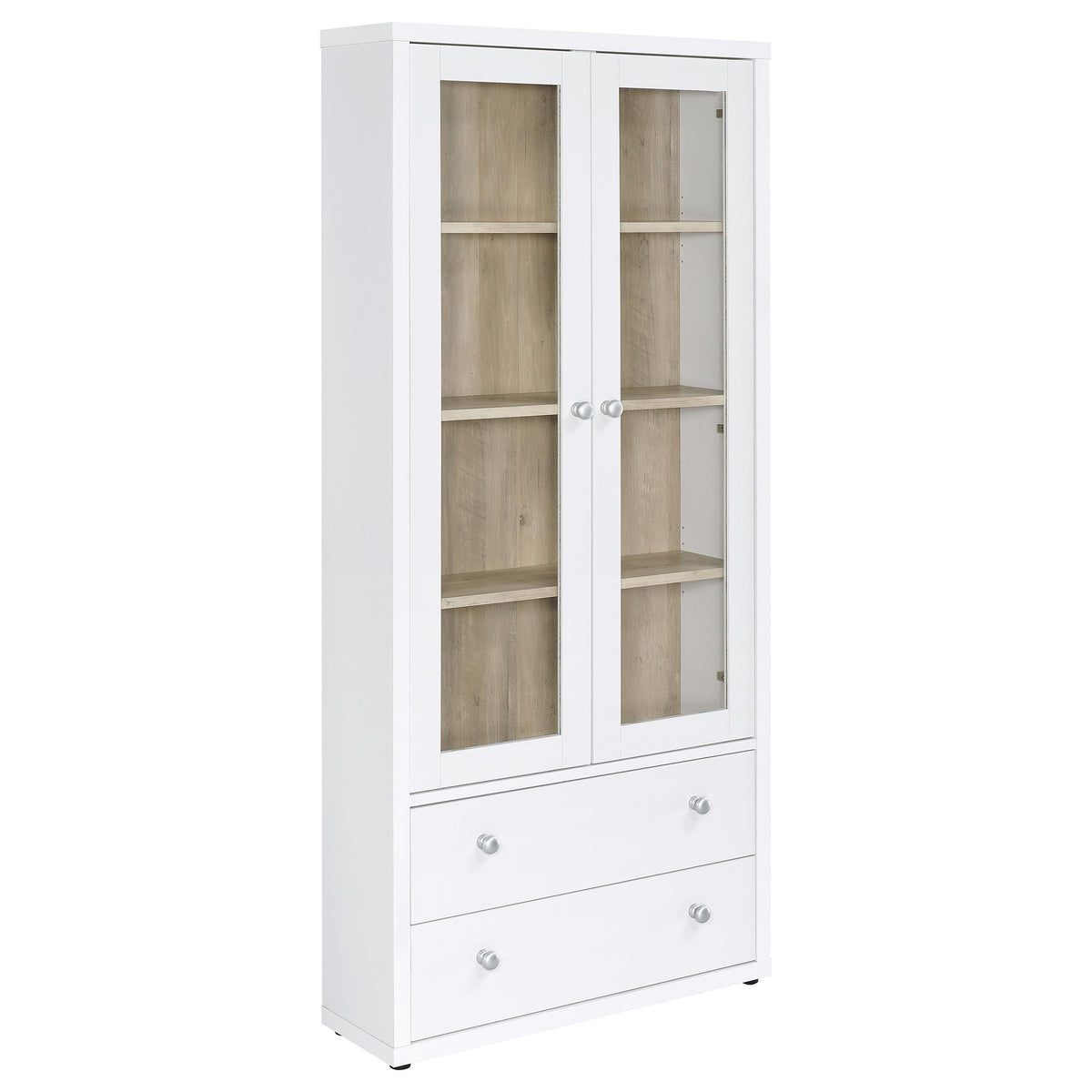 Hawthorne Tall Glass Door Display Cabinet with Drawers