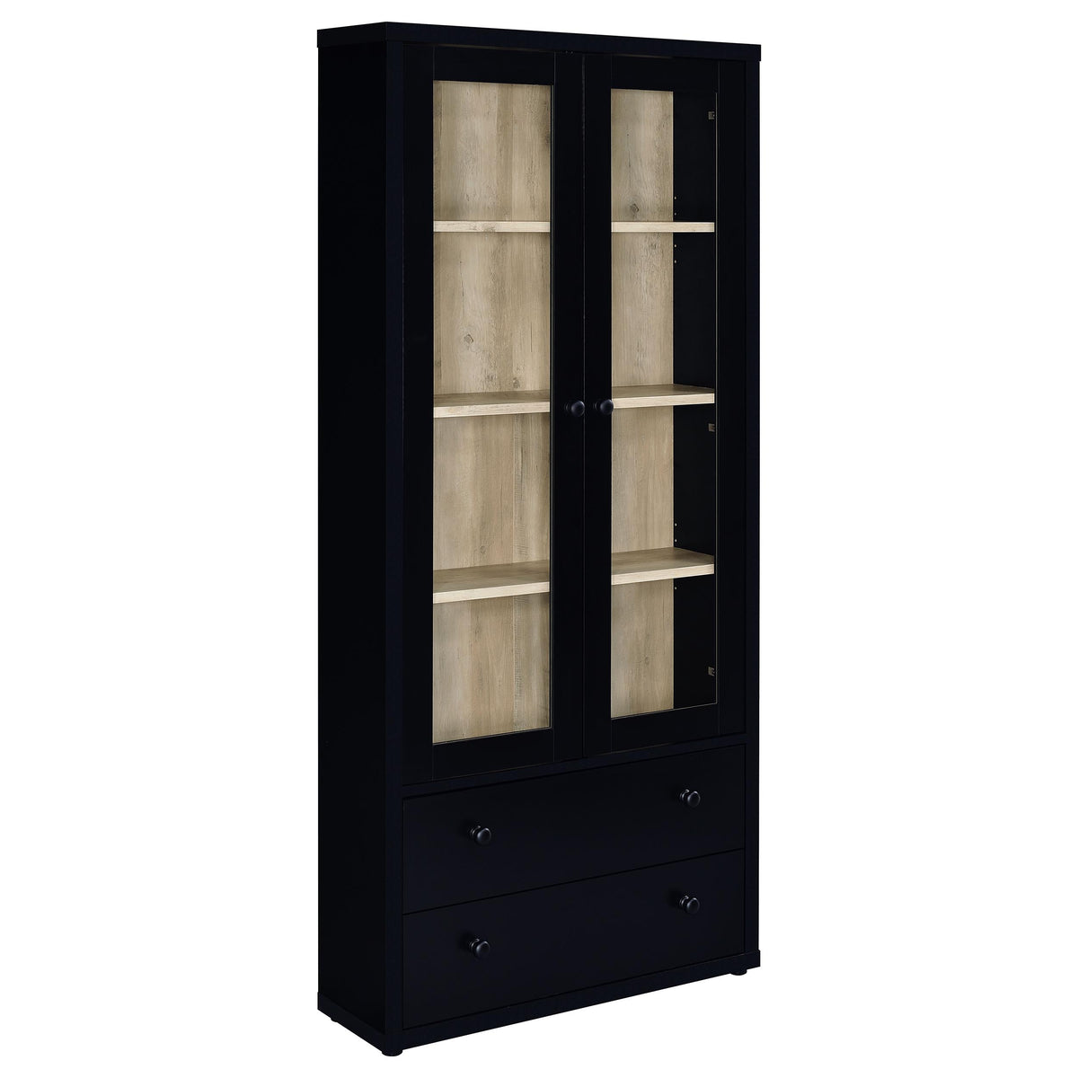 Hawthorne Glass Door Display Cabinet with 2 Drawers