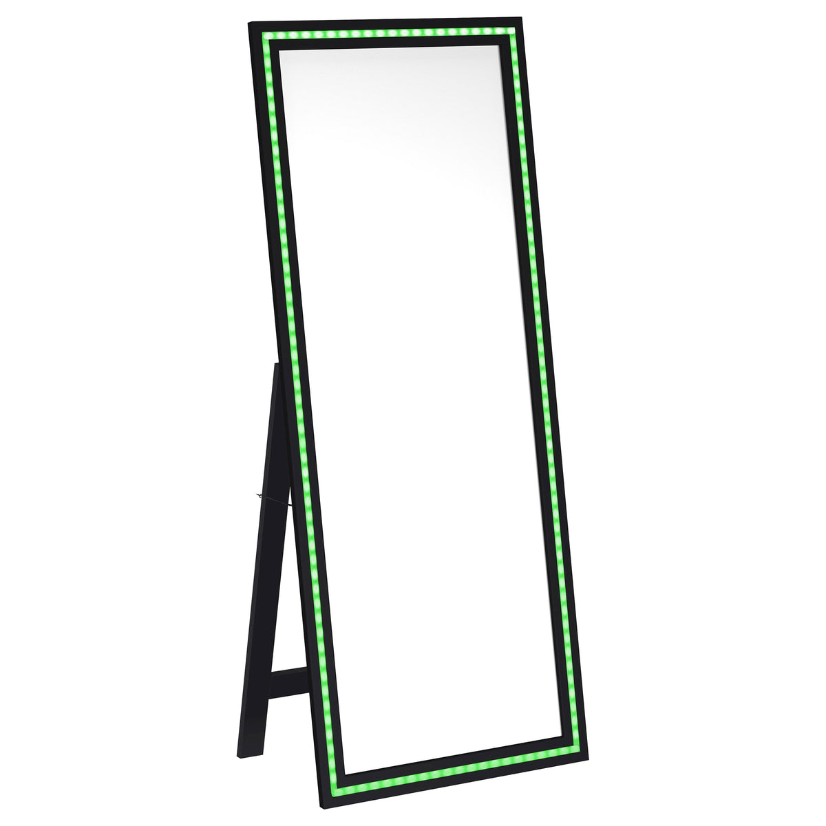 Windrose LED Standing Floor Mirror - 28 x 67" Full-Length with Silver Trim in Black – view 8