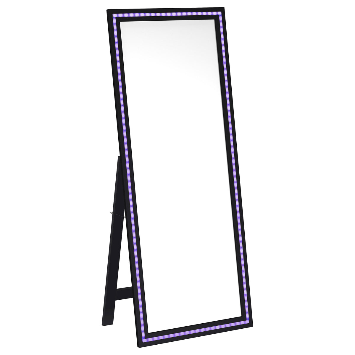 Windrose LED Standing Floor Mirror - 28 x 67" Full-Length with Silver Trim in Black – view 11