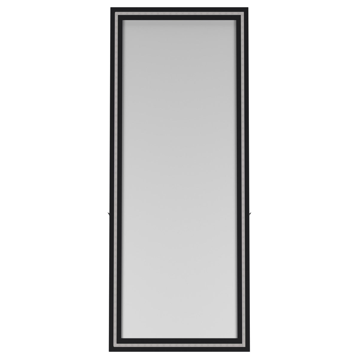 Windrose LED Standing Floor Mirror - 28 x 67" Full-Length with Silver Trim in Black – view 12