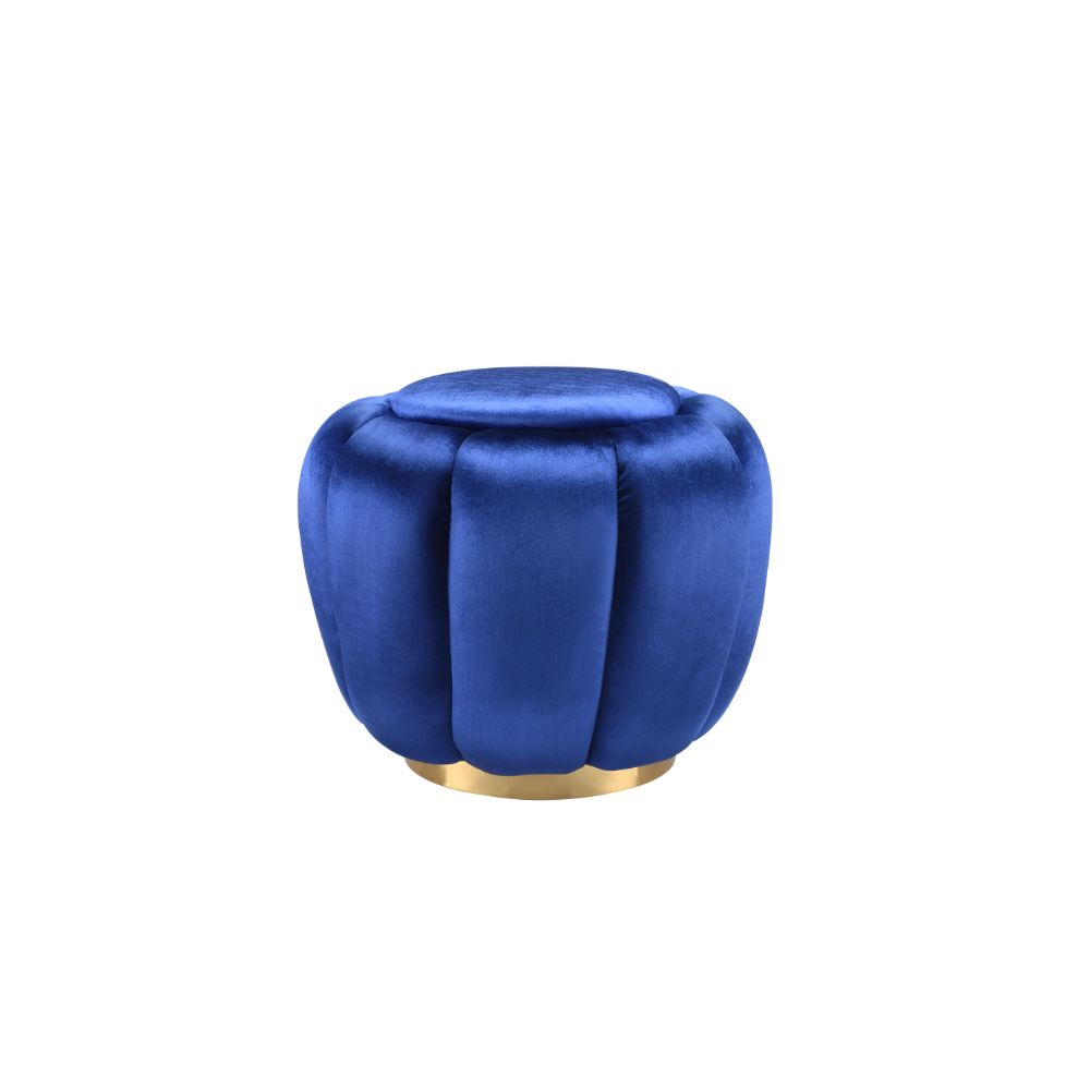 Heiress Round Velvet Ottoman