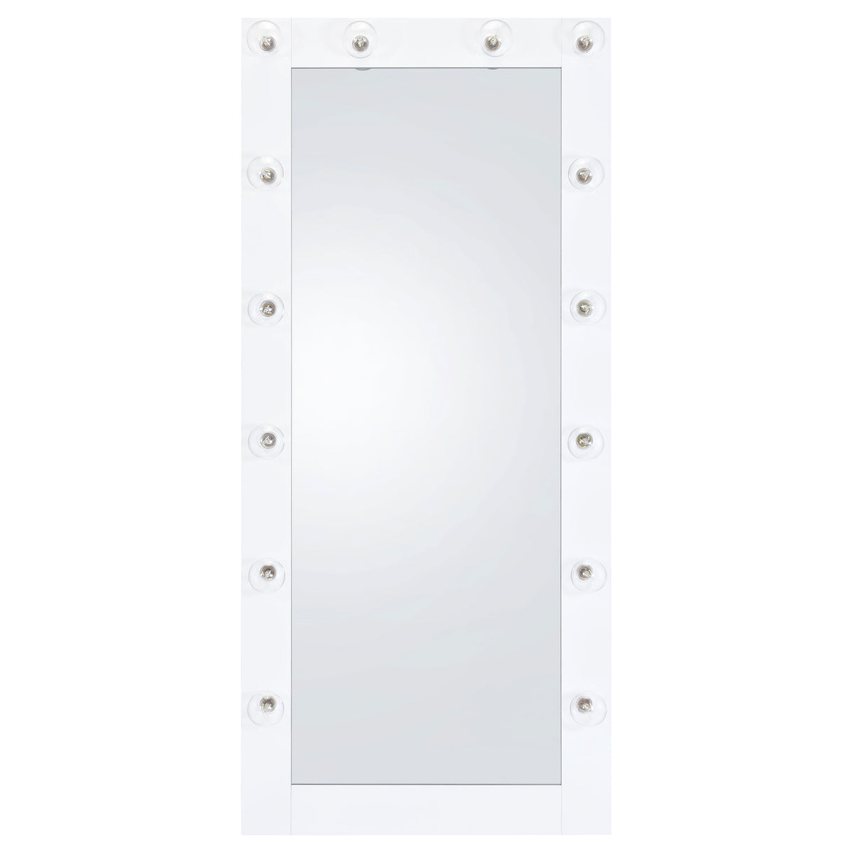 Zayan Full-Length LED Floor Mirror - Hollywood Style White High Gloss Frame, 32" x 71" – view 4