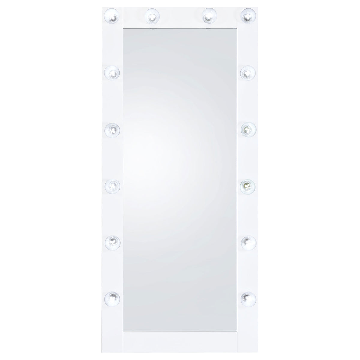 Zayan Full-Length LED Floor Mirror - Hollywood Style White High Gloss Frame, 32" x 71" – view 5