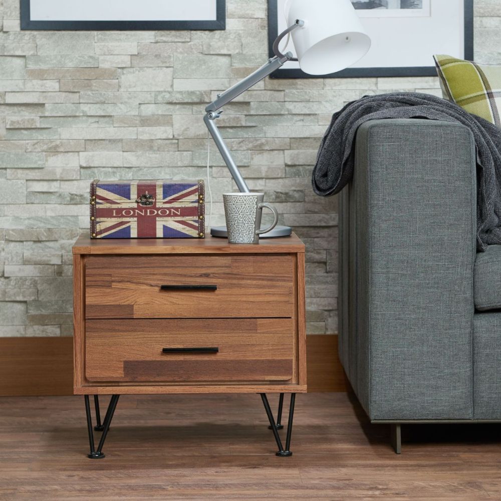 Deoss 2-Drawer Night Table & 5-Drawer Chest