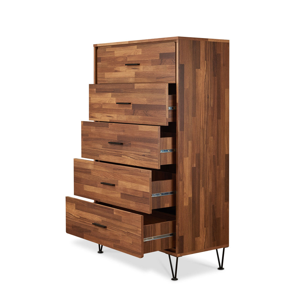 Deoss 2-Drawer Night Table & 5-Drawer Chest