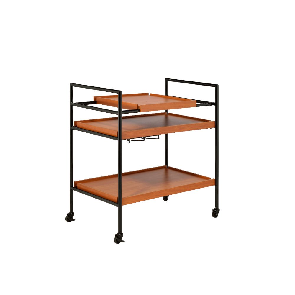 Oaken Industrial Coffee Table & Serving Cart