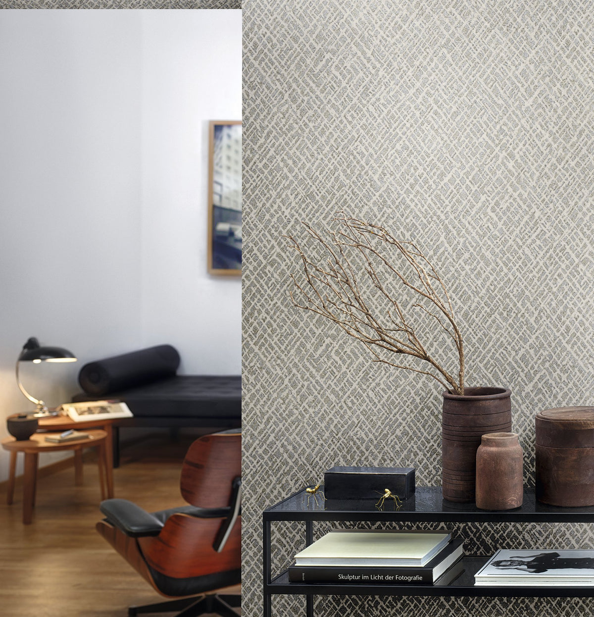 Galerie Earth Crosshatch Wallpaper