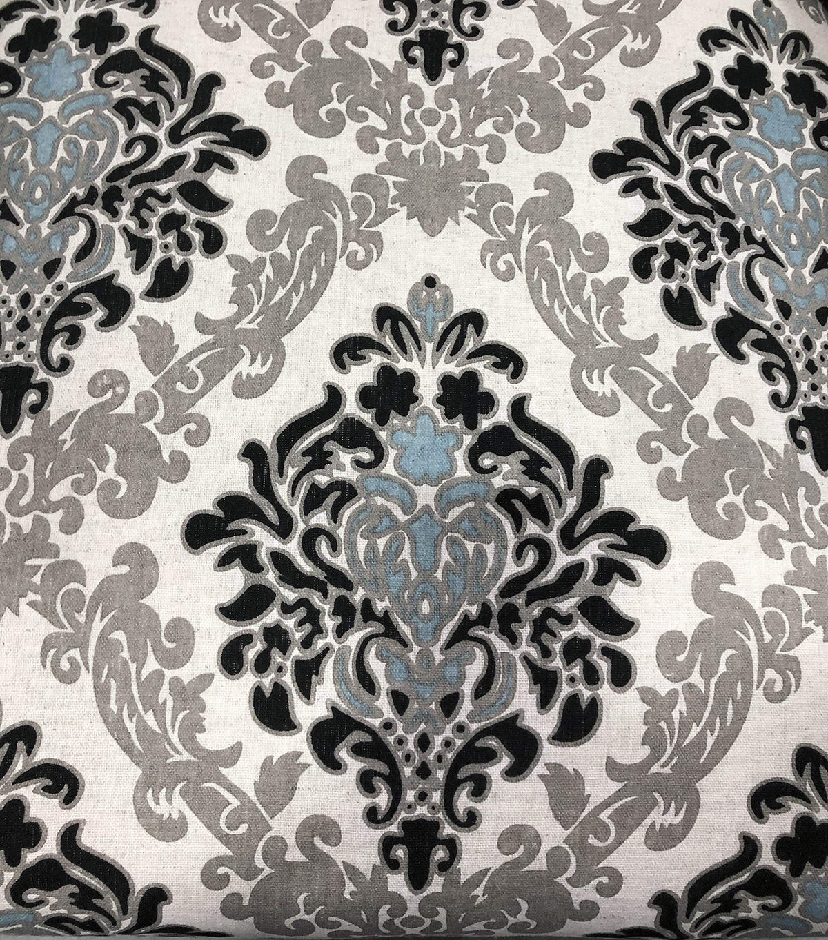 Audrey Gray Damask Fabric Accent Chair - back view