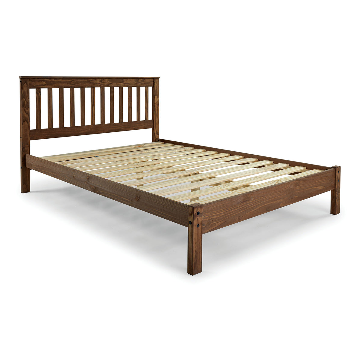 Creswell Rustic Plank-Style Bed & Youth Bedroom Set - Solid Pine in Mahogany Finish – Brown, view 7